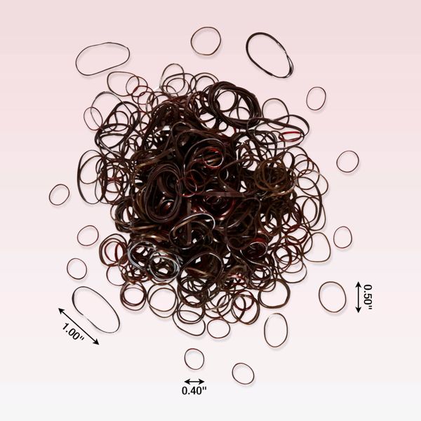 scünci Mixed Size Polyband Elastic Hair Ties - Black - All Hair - 300pcs