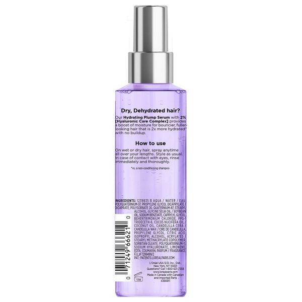 L'Oreal Paris Elvive Hyaluron Plump Replumping Hair Serum Paraben-Free - 4.4 fl oz