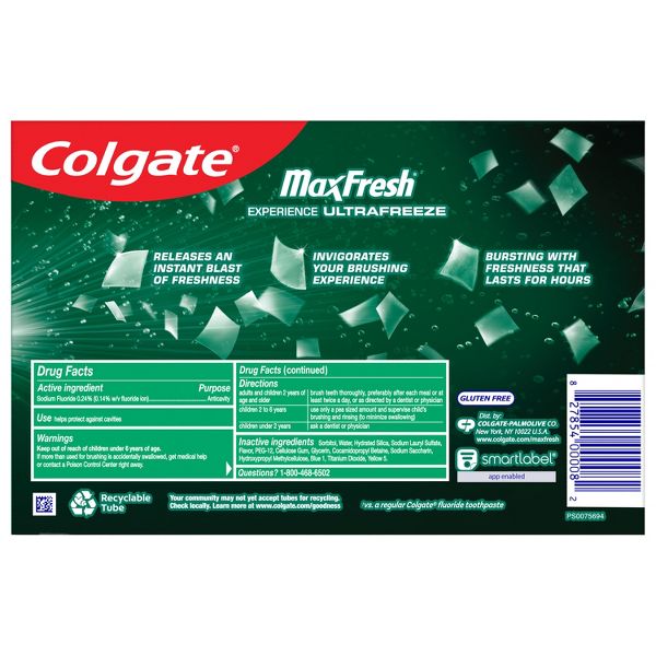 Colgate Max Fresh Fluoride Toothpaste Clean Mint - 6.3oz/3pk