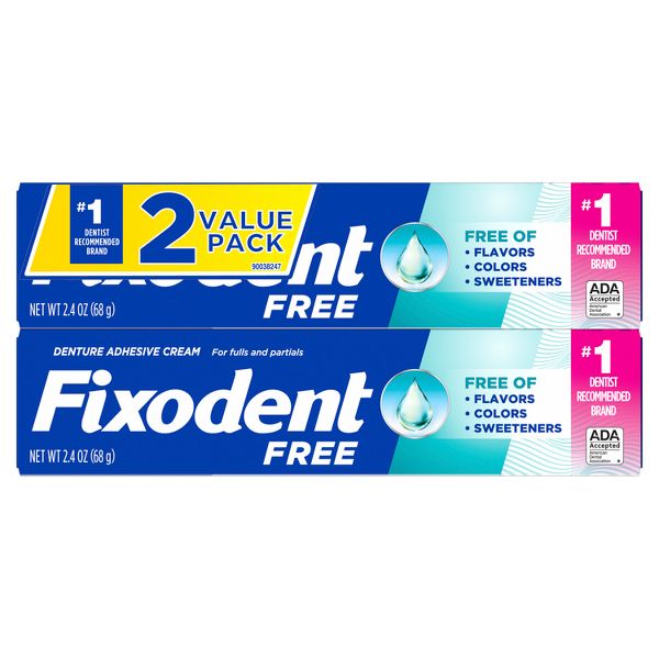Fixodent Free Denture Adhesive Cream - 2.4oz/2pk