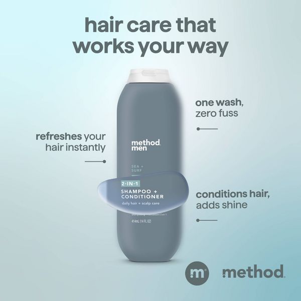 Method Men 2-in-1 Shampoo and Conditioner Sea + Surf - 14 fl oz