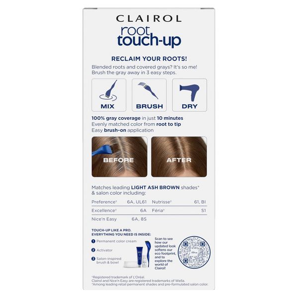 Clairol Root Touch-Up Permanent Hair Color - 4 Dark Brown Hair Dye Kit
