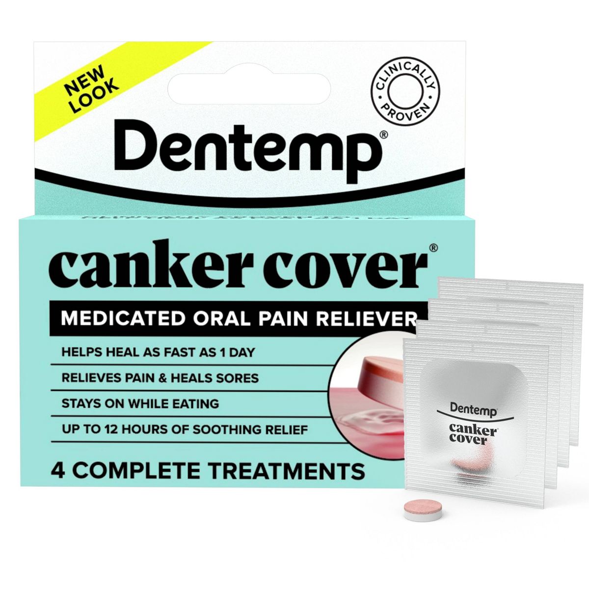 Dentemp Canker Cover Oral Pain Reliever - 4ct