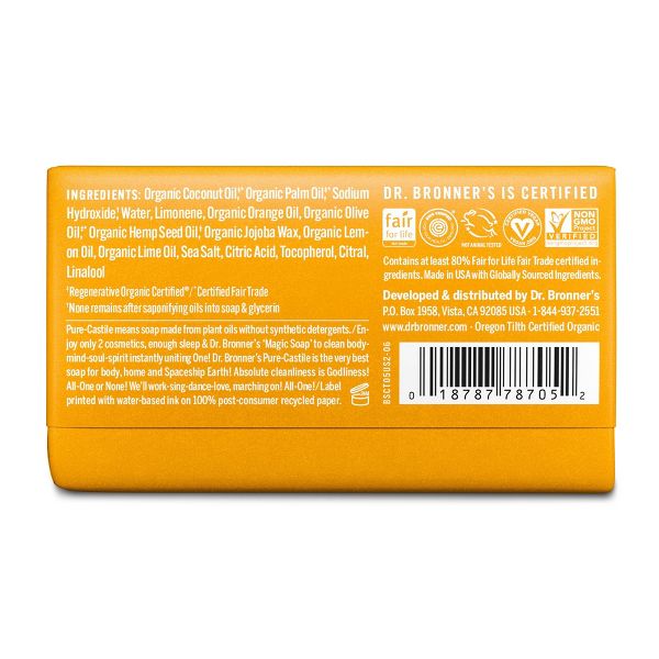 Dr. Bronner's All-One Pure-Castile Magic Bar Soap - Citrus - 5oz