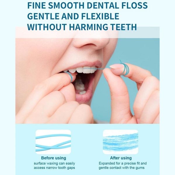 MySmile Woven Dental Floss with Coconut Oil, Effective Plaque Removal, Mint Flavor, 2* 50 Yards