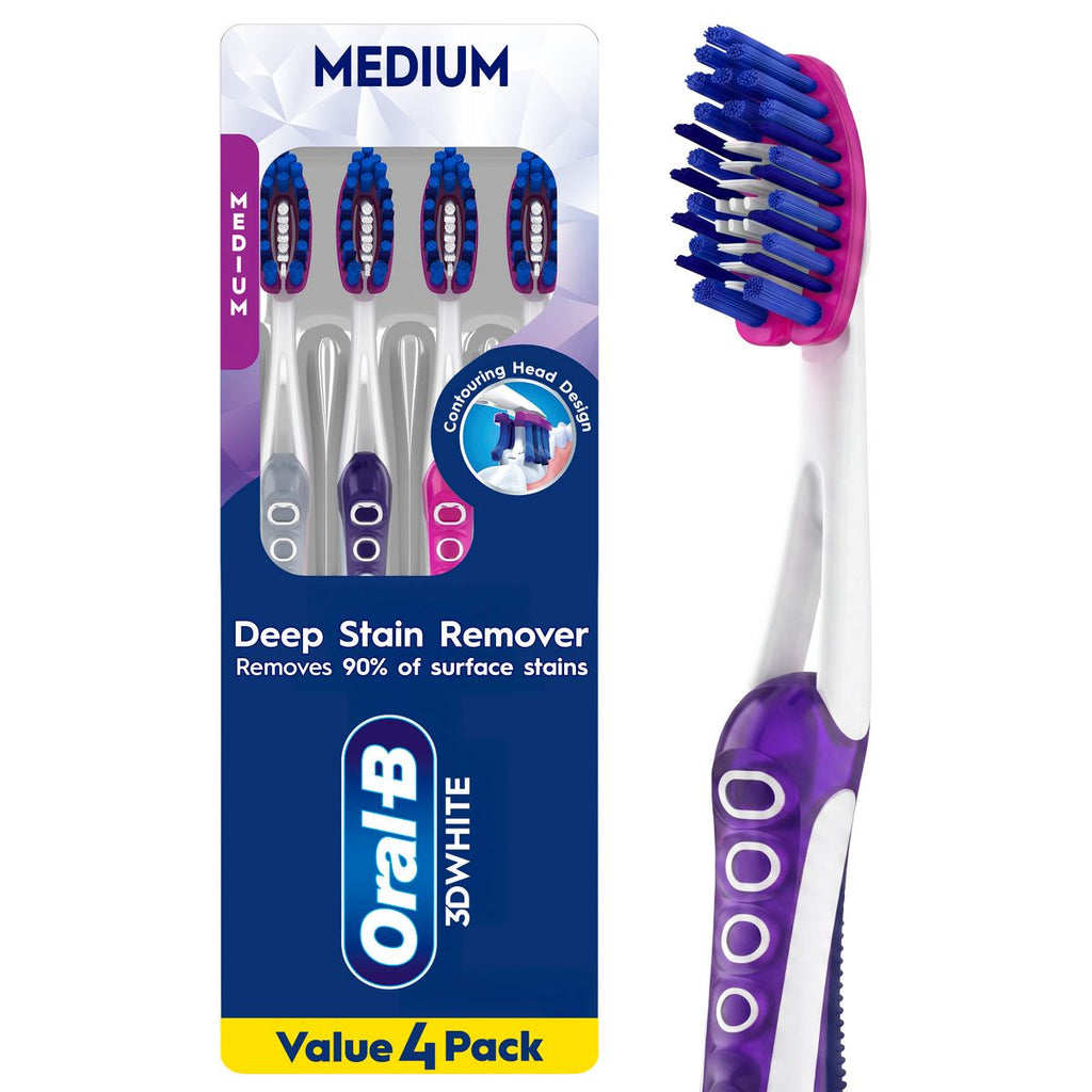 Oral-B Pro-Whitening Medium Bristle Manual Toothbrush - 4ct