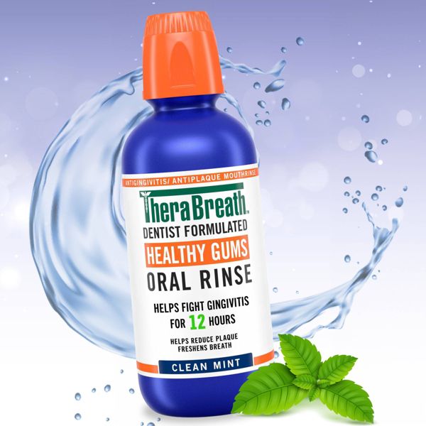 TheraBreath Healthy Gums Mouthwash Antigingivitis - Clean Mint - 16 fl oz