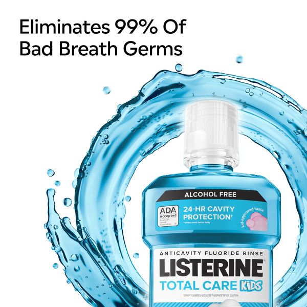 Listerine Total Care Kids Anticavity Mouthwash - Alcohol-Free - Bubble Blast - 16.9 fl oz