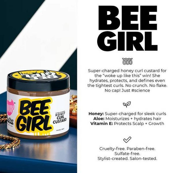 The Doux Bee-Girl Honey Curl Custard - 16 fl oz: Enhancer for Textured, Curly Hair; Liquid Curl Styling Product
