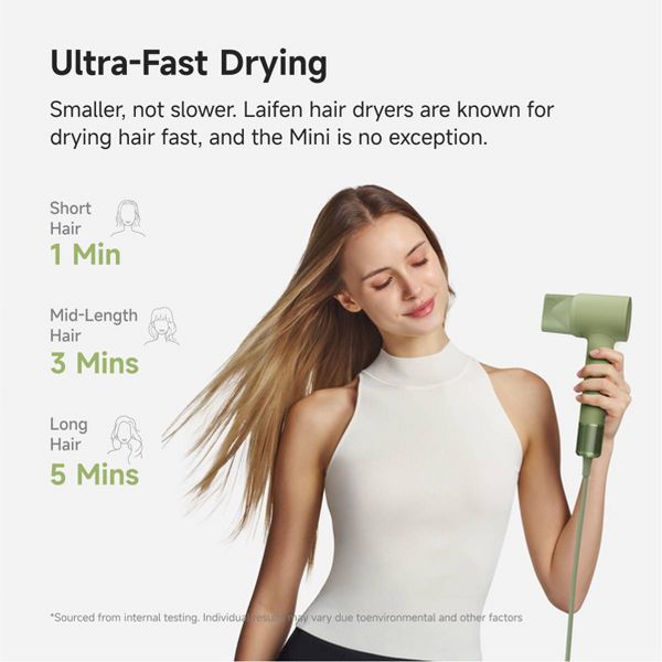 Laifen Mini Hair Dryer and Bag - Green