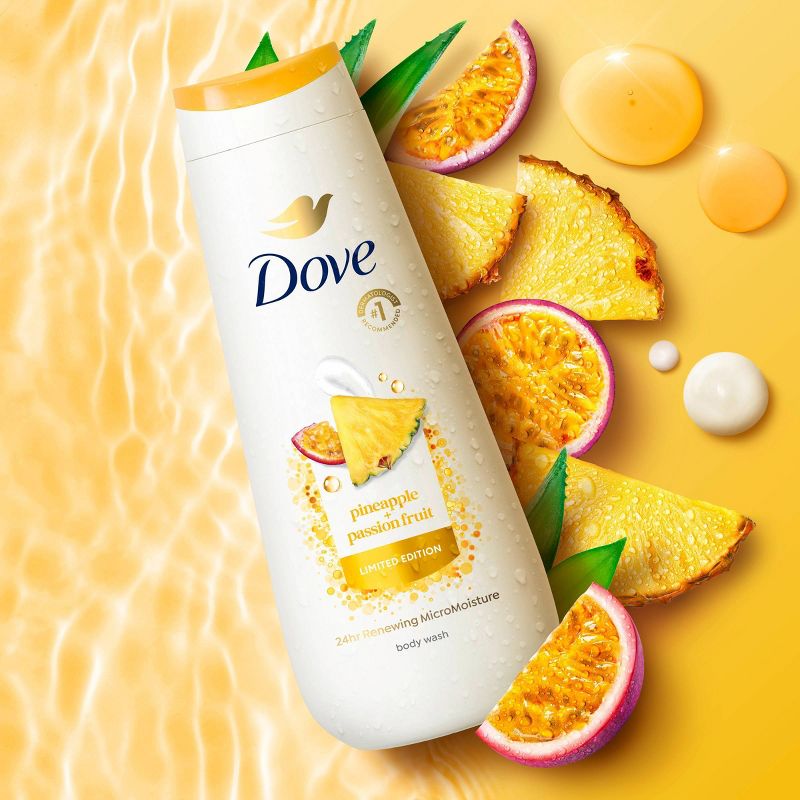 Dove Beauty Body Wash - Pineapple & Passion Fruit - Limited Edition 24HR Lotion-Soft Skin - 20 fl oz