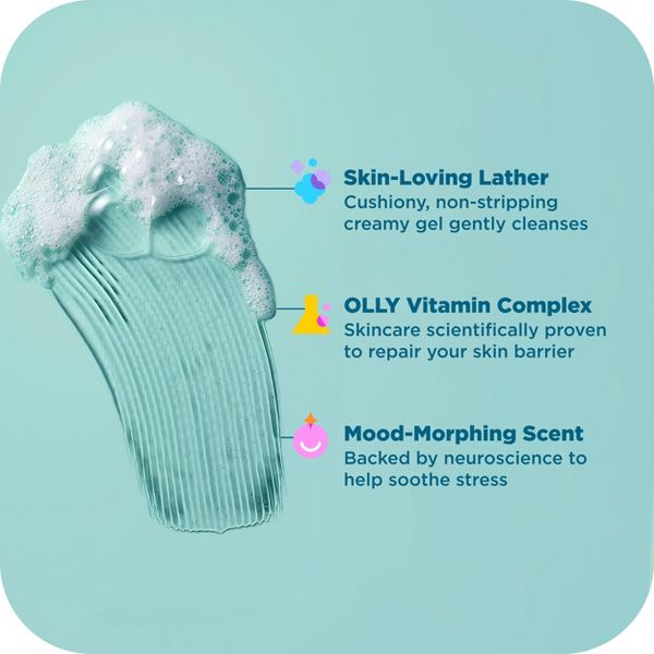 OLLY Calm Mood and Skin Vitamin-Infused Body Wash - Eucalyptus Amber - 17 fl oz