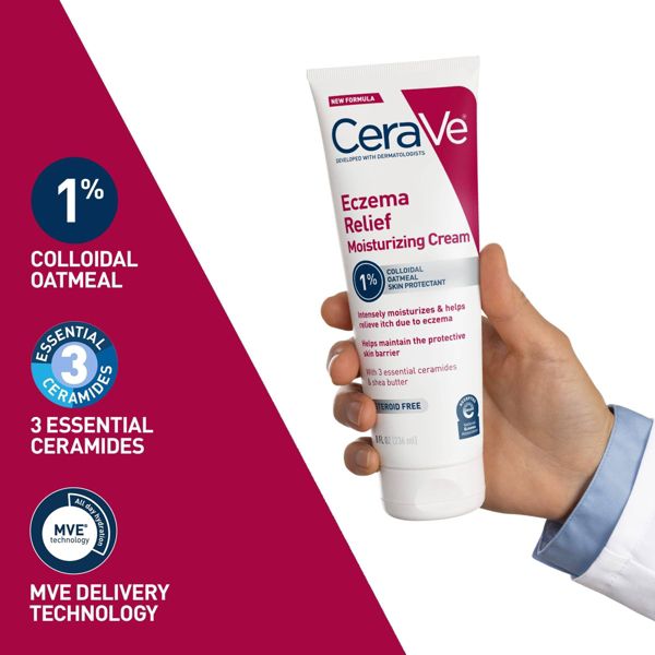 CeraVe Eczema Relief Cream with 1% Colloidal Oatmeal Skin Protectant - 8 fl oz