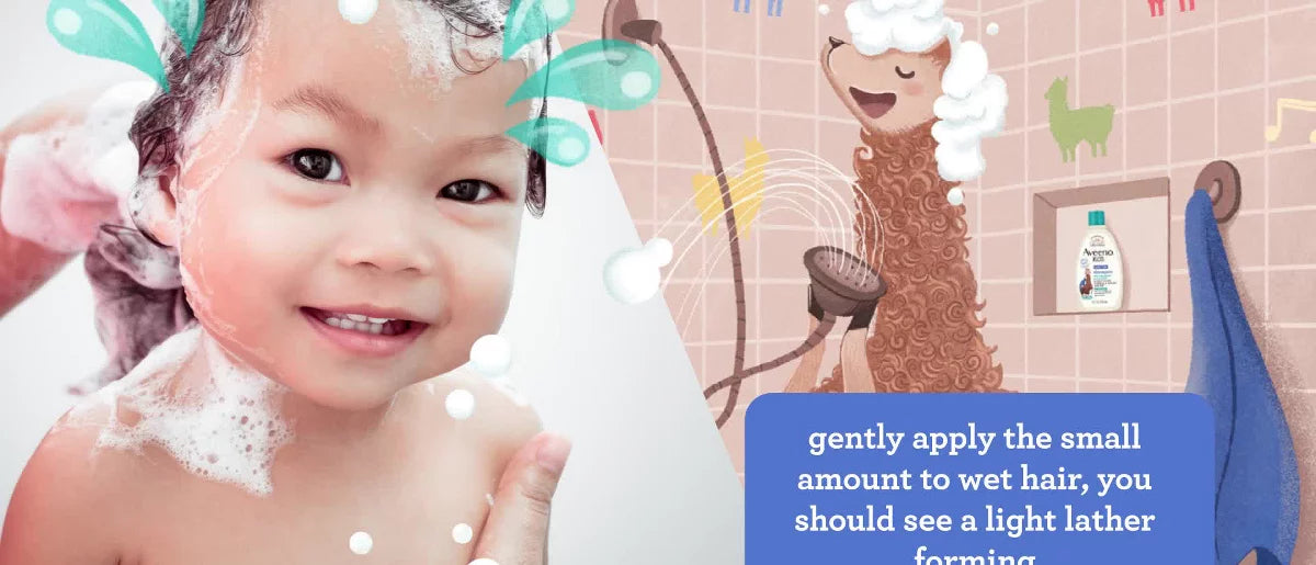 Aveeno Kids' Curly Hair Hydrating Shampoo, Oat Extract & Shea Butter - Gentle Scent - 12 fl oz