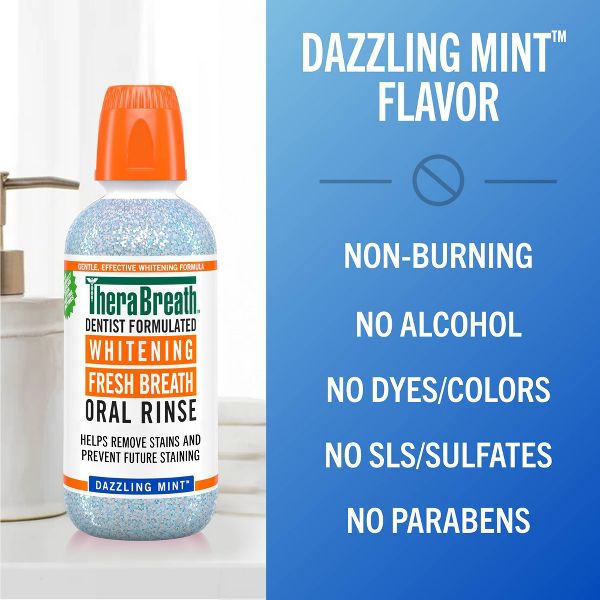 TheraBreath Whitening 4oz Toothpaste + 16 fl oz Dazzling Mint Mouthwash