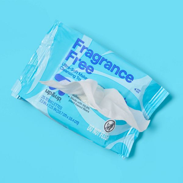 Fragrance Free Ultra-Soft Makeup Remover Cleansing Towelettes - 25ct - up&up™