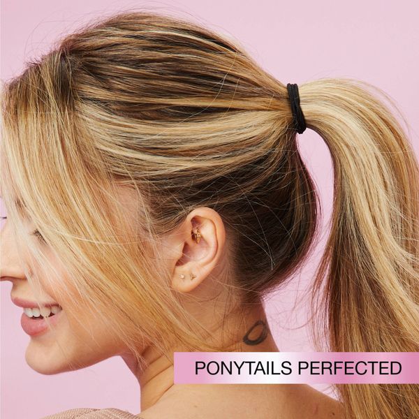scünci No Damage Elastic Hair Ties - Black - Fine Hair - 2mm - 34pcs