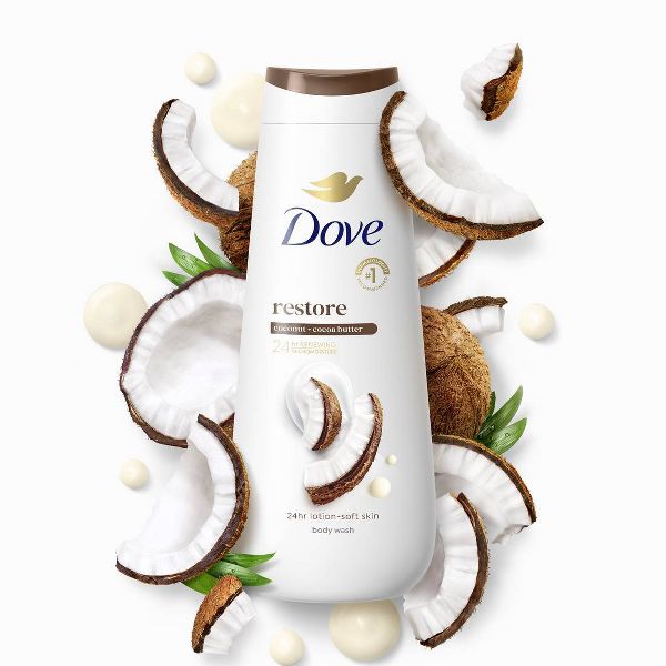 Dove Restore Body Wash - Coconut & Cocoa Butter 24hr Lotion-Soft Skin - 20oz