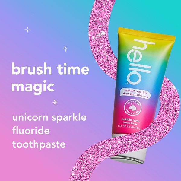 hello Kids' Unicorn Sparkle Bubble Gum Fluoride Toothpaste - 4.2oz