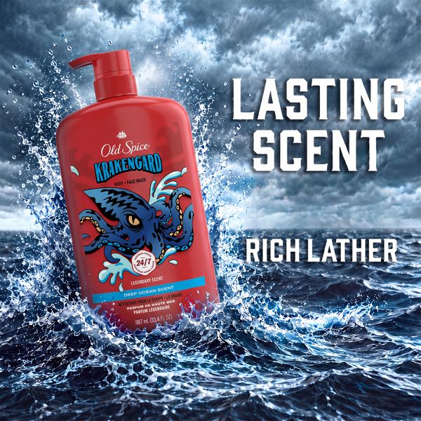 Old Spice Men's Krakenguard Body Wash Pump - Scented - 33.4 fl oz