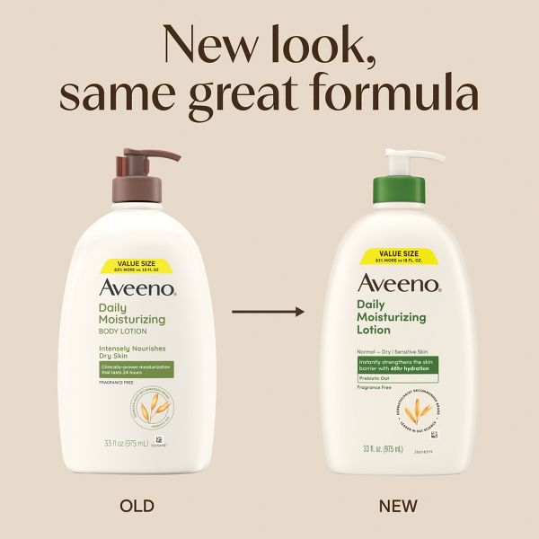Aveeno Daily Moisture Lotion with Soothing Oats and Rich Emollients - Fragrance Free - 33 fl oz