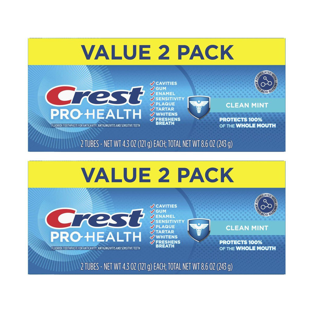 Crest Pro-Health Clean Mint Tarter Control Whitening Toothpaste - 4.3oz/4pk