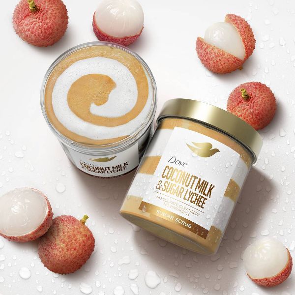 Dove Beauty Body Sugar Scrub - Coconut Milk & Sugar Lychee - 15oz