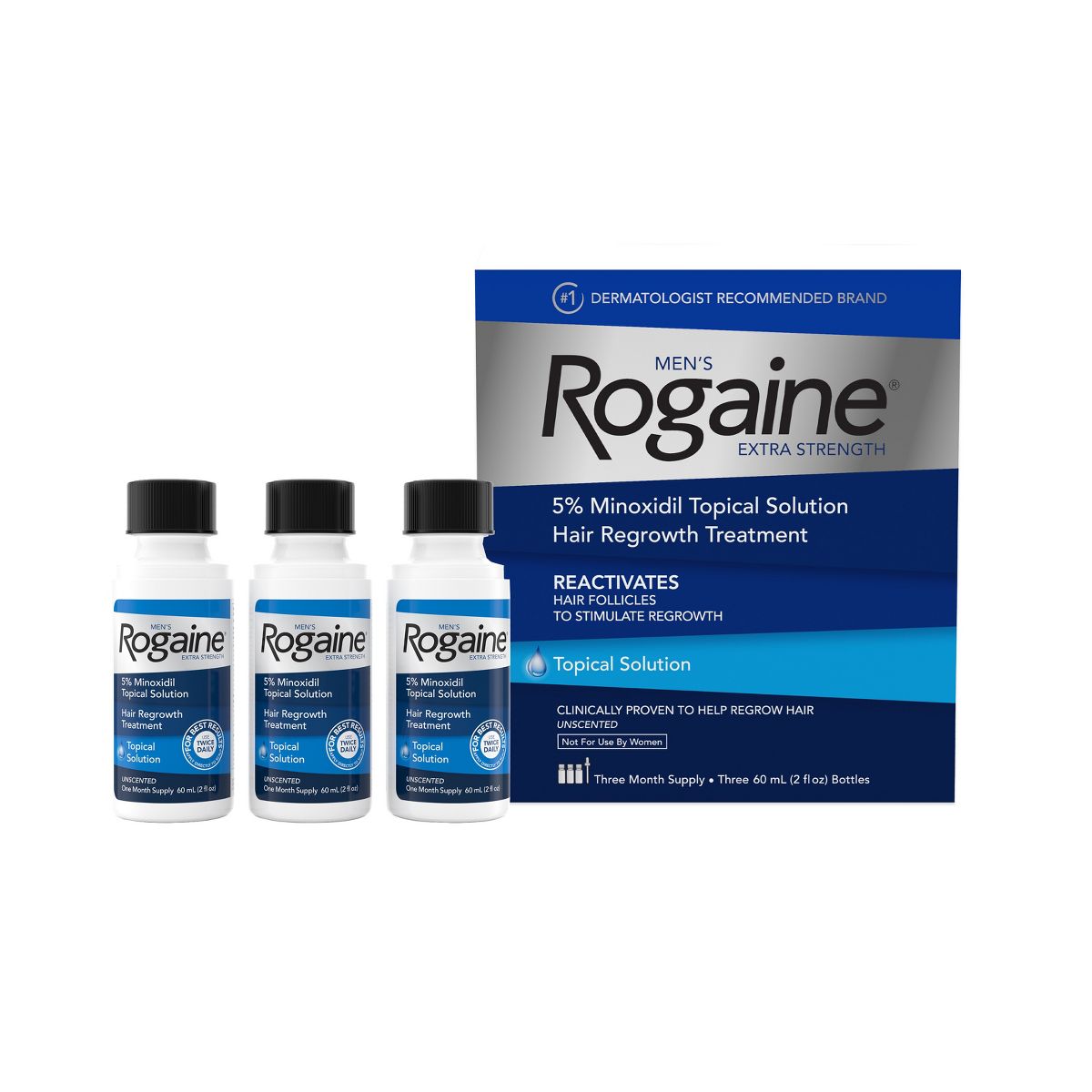 Rogaine Men's Hair Treatment Solution - Trial Size - 2 fl oz/3pk