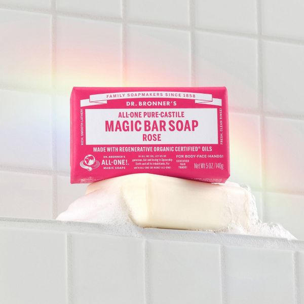 Dr. Bronner's All-One Pure-Castile Magic Bar Soap - Rose - 5oz