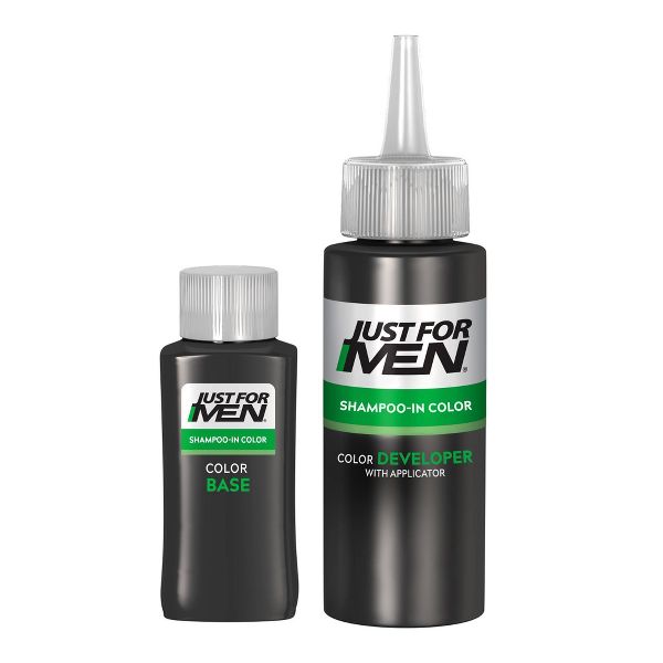 Just For Men Medium Brown Shampoo - H-35: Permanent Hair Color, Liquid Form, All Hair Types