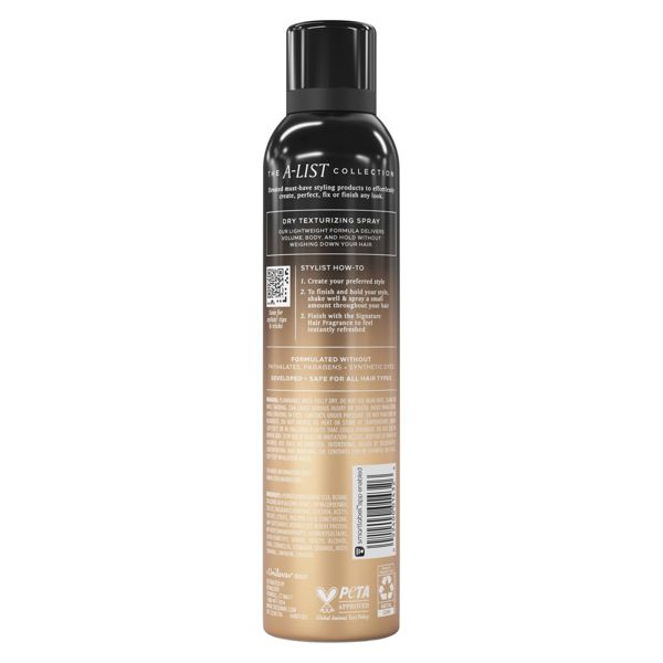 Tresemme A-List Collection Dry Texturizing Spray, Golden Vanilla & Sandalwood Scent - 6.2oz