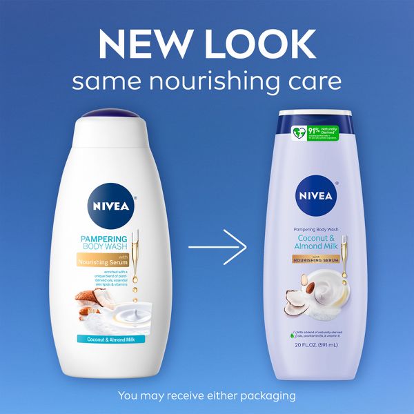 Nivea Coconut and Almond Milk Pampering Body Wash for Dry Skin - 20 fl oz