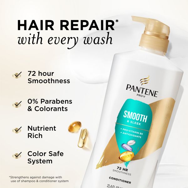 Pantene Smooth & Sleek Conditioner - 21.4 fl oz