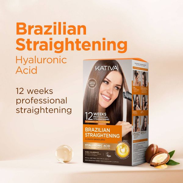 KATIVA Brazilian Straightening Natural Hair Treatment Kit - 3ct