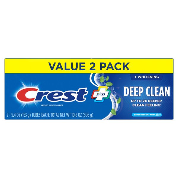 Crest + Deep Clean Complete Whitening Fluoride Toothpaste - Effervescent Mint - 5.4 oz