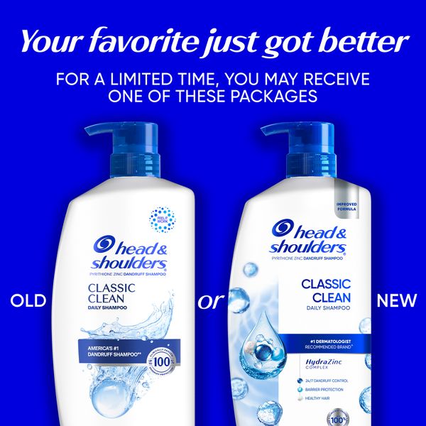 Head & Shoulders Anti-Dandruff Treatment, Classic Clean for Daily Use, Paraben-Free 2-in-1 Shampoo and Conditioner - 28.2 fl oz