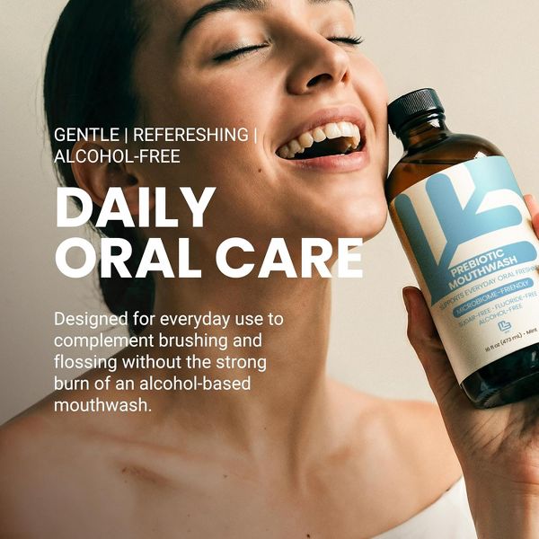M3 Prebiotic Mouthwash, Fluoride-Free, Sugar-Free and Alcohol-Free Oral Rinse for Gum Health, Fresh Mint Mouthwash for Daily Oral Care, 16 fl oz