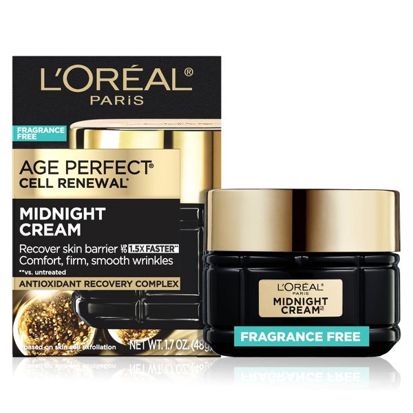 L'Oreal Paris Age Perfect Cell Renewal Midnight Face Cream - Fragrance Free - 1.7oz