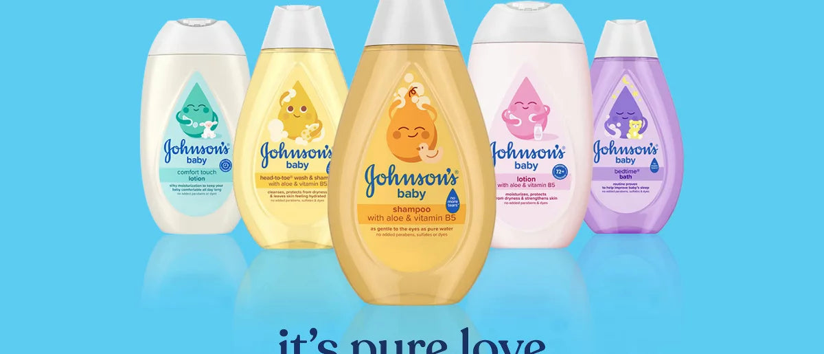 Johnson's First Touch Baby Gift Set Includes Baby Bath Wash & Shampoo, Body Lotion, & Diaper Rash Cream - 3ct
