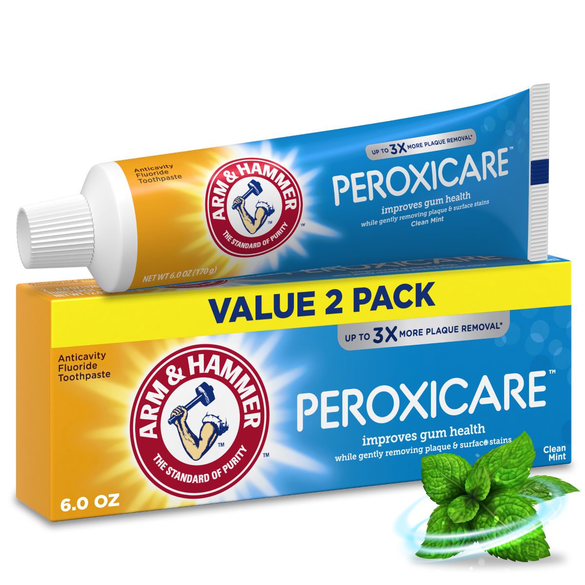 ARM & HAMMER PeroxiCare Gum Health Anticavity Fluoride Toothpaste - 6oz/2ct