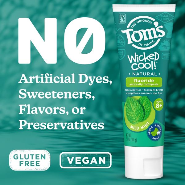 Tom's of Maine Mild Mint Wicked Cool! Anticavity Fluroide Toothpaste - 5.1oz