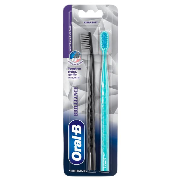 Oral-B Brilliance Whitening Extra-Soft Manual Toothbrush - 2ct - Black/Teal