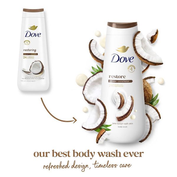 Dove Restore Body Wash - Coconut & Cocoa Butter 24hr Lotion-Soft Skin - 20oz