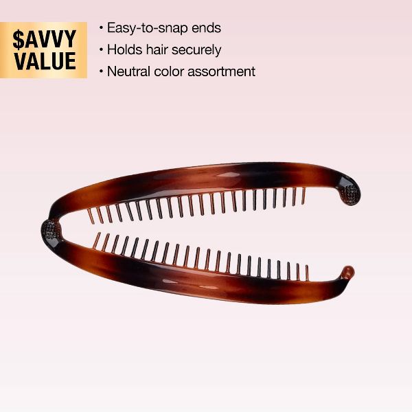 scünci Flat Banana Combs - All Hair - 3pcs
