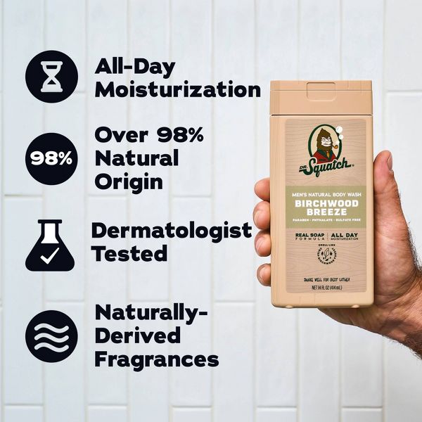 DR. SQUATCH Men's Natural Non-Exfoliating Body Wash - Birchwood Breeze