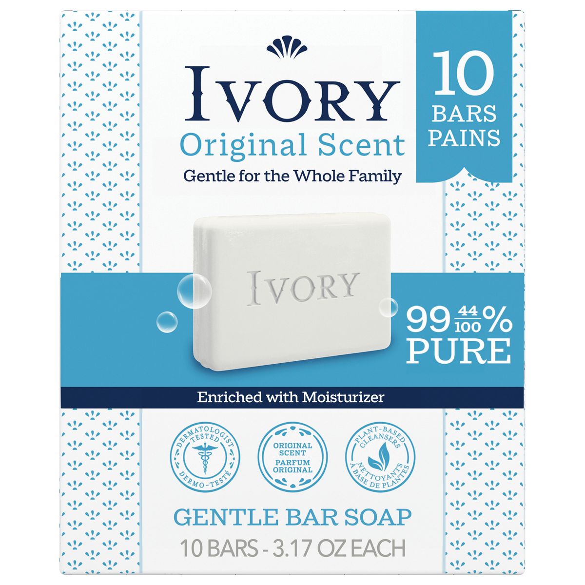 Ivory Gentle Phthalates-Free and Paraben-Free Bar Soap - Original Scent - 3.17oz/10ct