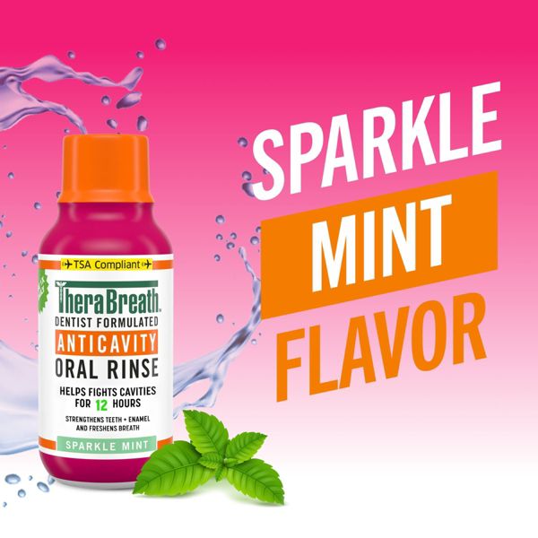 TheraBreath Anticavity Fluoride Mouthwash - Sparkle Mint - 16 fl oz