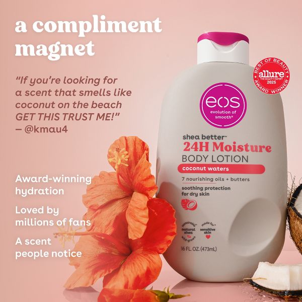 eos Shea Better 24H Moisture Body Lotion - Coconut Waters - 16 fl oz