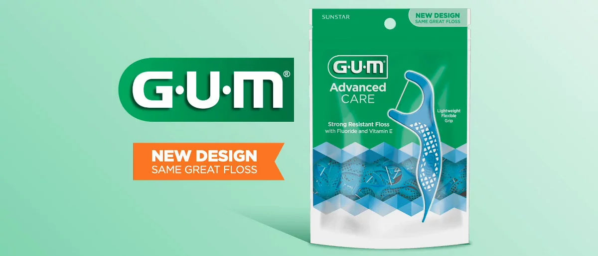 GUM Advanced Care Floss Picks, Dental Flossers with Vitamin E and Fluoride - 150ct