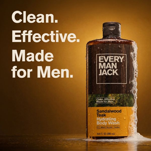 Every Man Jack Sandalwood Teak Hydrating Men's Body Wash - 16.9 fl oz